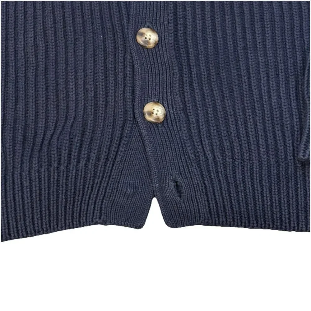 VTG 80s Banana Republic Safari & Travel Navy Cotton Cardigan Sweater Men’s XL*